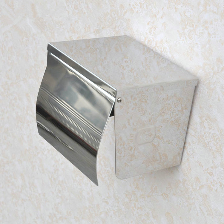  Imported 304 Stainless Steel Toilet Paper Box Round Paper Towel Rack Makeup Room Toilet Paper Box Roll Toilet Paper Box Toilet Paper Box