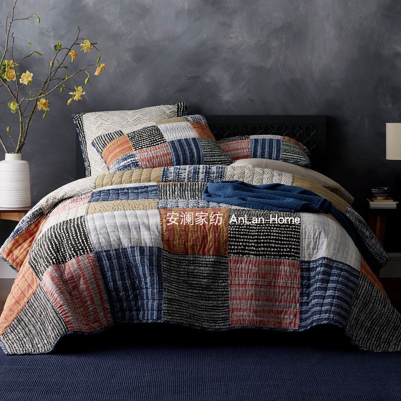 bông của Mỹ nhuộm sợi mền handmade chắp vá dày bông giường bông bao gồm Khăn trải giường là mát mẻ trong điều hòa không khí mùa hè - Trải giường ga giường đơn