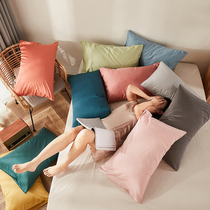 100 Gon Satin Pure Cotton Pillowcase Pair Loaded Double Spring Autumn Pillow Headgear All-cotton Pillow Inner Liner Sleeve Pure Color