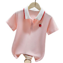 Youth Golf Clothing Short Sleeve T-Shirt Spring Autumn Season Turn-collar Small CUHK Boy Blouse Golf Jersey Golf Suit