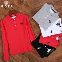 Golf nữ Áo dài tay Hàn Quốc Bình thường POLO Lapel Thể thao Casual Áo thun cotton Cotton - Thể thao sau quần áo chạy bộ adidas