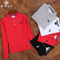 Golf Womens dress Long sleeves Korean Department Leisure POLO Turnover Sports Casual Golf Jersey Clothing Cotton T-shirt