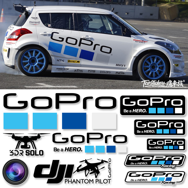 GOPRO Car Sticker Hero3 Limit Outdoor Sports Photography DV Car Retroreflective Patch Paper Appliquet Honda