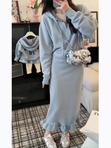 2023 PARENT-CHILD SUIT CHILDREN ZIPPER DESIGN SENSATION HAT SWEATSHIRT HAN VERSION COVERED HEAD HALF BODY DRESS MOTHER-SON FITTING TWO SETS