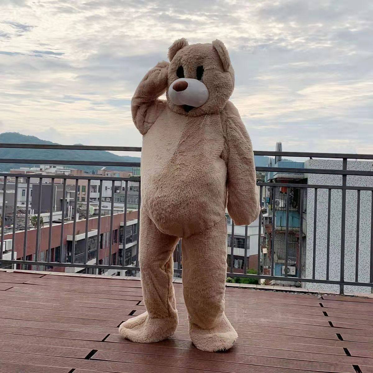 Rental Internet celebrity bear cartoon doll costume, walking cartoon performance props, custom-made dancing bear one-piece doll costume