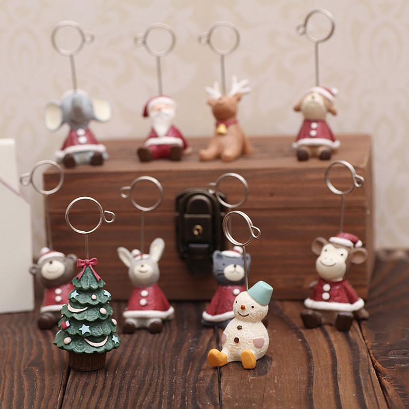 Christmas gift gift Korea creative cute desktop sticky note business card holder Christmas decoration message clip decoration