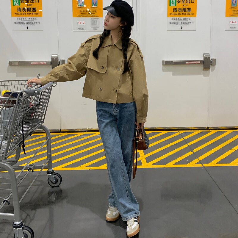 现货新款小个子外套风衣加色2373p135k188,女装短外套,2D009