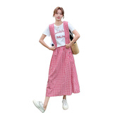 今日新款/现货/刺绣白T+披肩+格子裙三件套2C233-A190-P145-K219，女装套装/套裙，2C233