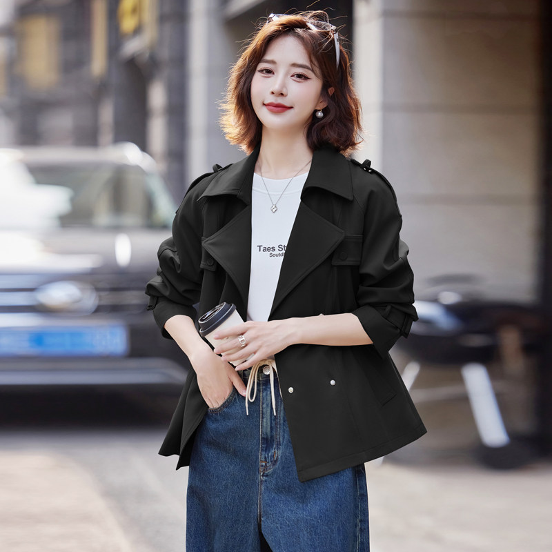 短款风衣外套2025年秋装新款小个子纯色休闲初秋显瘦上衣韩系,女装风衣,唯婧