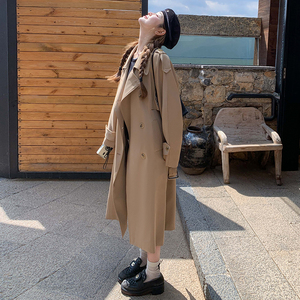 卡其色设计感风衣外套女2025年秋季新款今年流行气质长款纯色大衣图片