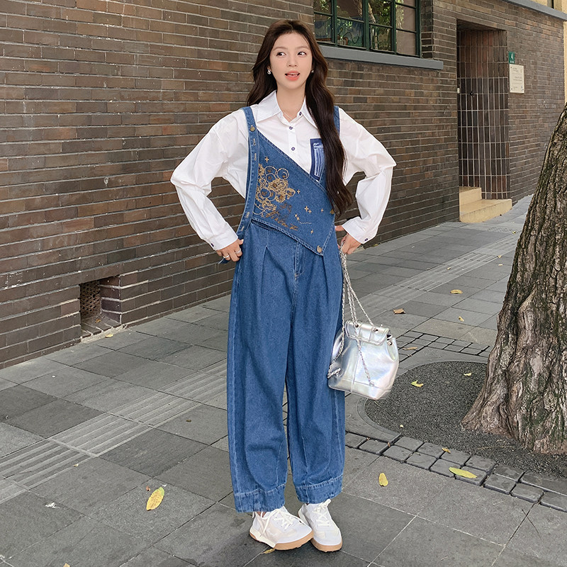 新品24年秋季新款牛仔刺绣连体裤2C112-C335-P125-K178,女装连体裤,2C112