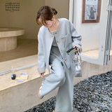法式休闲风慵懒风时尚套装辣妈长裙显瘦冬季加厚宽松大码气质长袖，女装套装/套裙，2C277