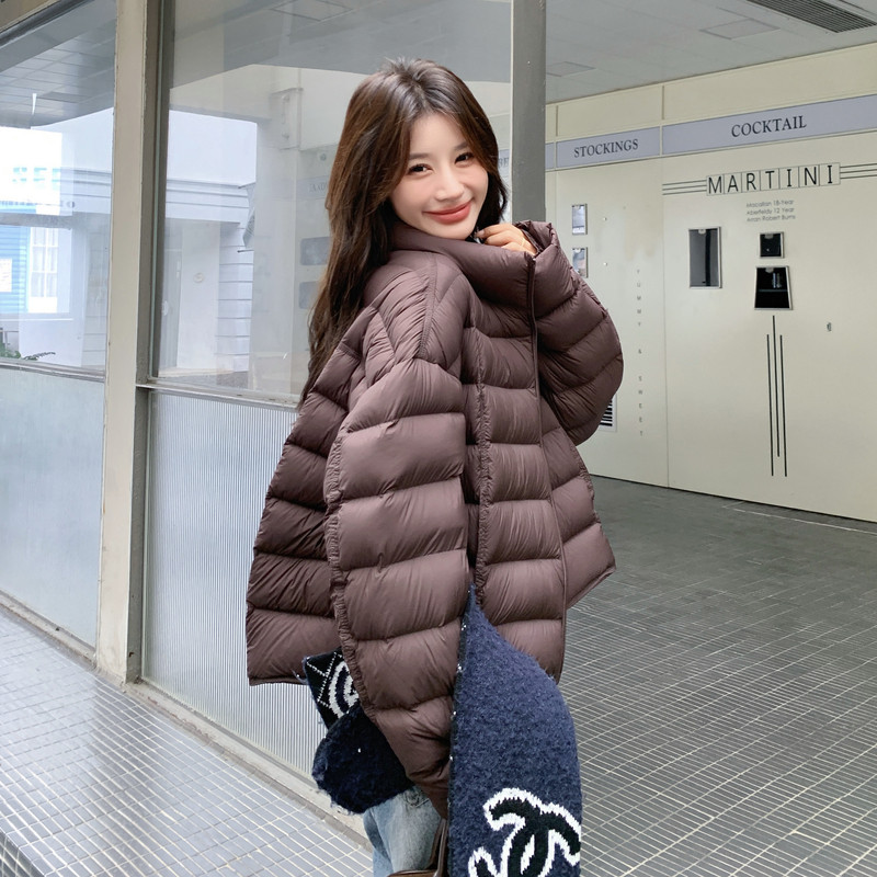 新标90白鸭绒纯色短款立领25冬季新款羽绒服2C215-P310-K380,女装羽绒服,2C215