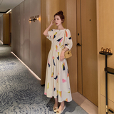 【现货+买家秀】C037-6102-P95-K148夏季圆领中长款连衣裙女，女装连衣裙，2C037
