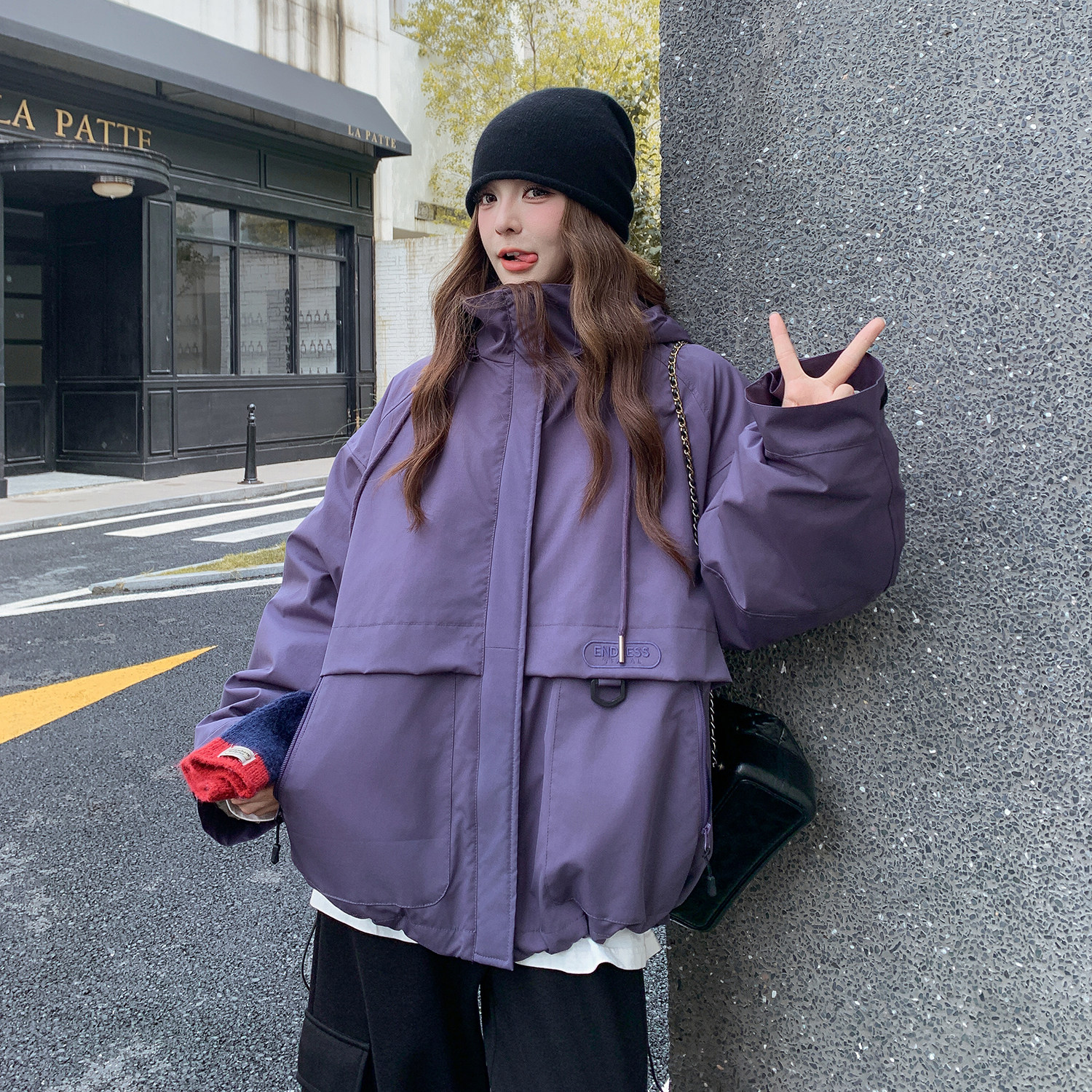 现货-可拆卸帽设计三防面料冲锋衣羽绒服2B154-WT730-P295-K470,女装羽绒服,2B154