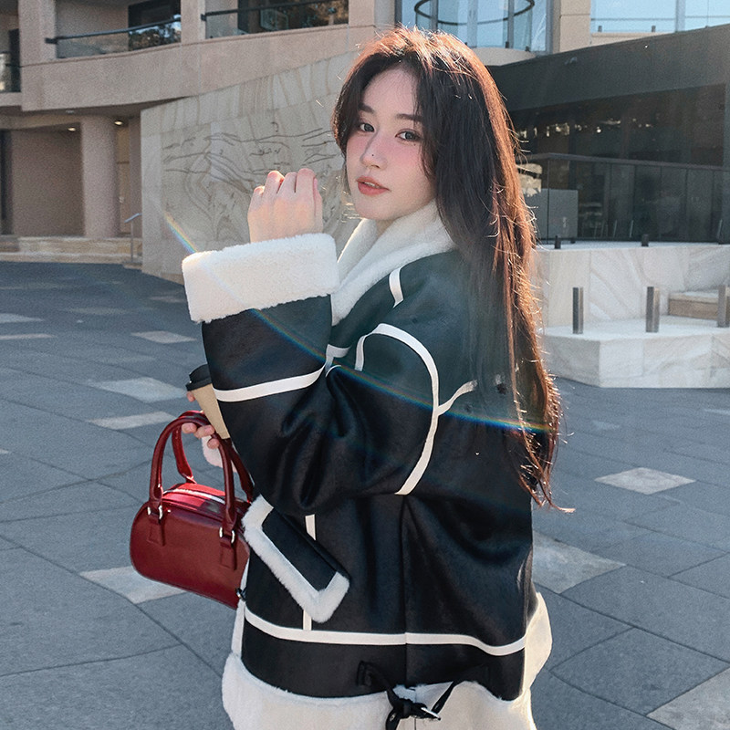 【现货】2025冬季新款精品加厚羊羔毛外套D271P215K328,女装皮草,2D008