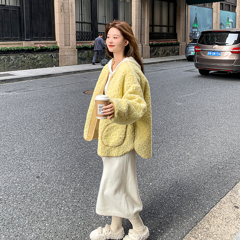 现货新款！甜美小香风羊羔毛外套加厚皮毛一体C029-2360P175K248,女装皮草,2C029