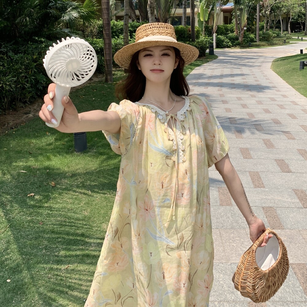 新款2025夏季法式印花连衣裙2553-P145-208,女装连衣裙,2C057
