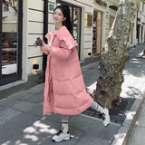 2C220.韩系大翻领收腰显瘦百搭连帽过膝羽绒白鸭绒服L205P275K389，女装棉衣/棉服，2C220