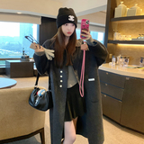 【现货】双面羊驼绒混色长毛大衣P260K388，女装毛呢外套，2C333