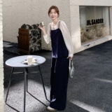 时尚韩系套装女春秋新款设计感小众上衣吊带衫阔腿裤三件套，女装套装/套裙，2C166