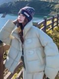 韩系米白色短款羽绒服外套女入冬2025新款小个子白鸭绒保暖面包服，女装羽绒服，2C259