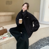 黑色设计感假两件棉服外套2025冬季新款加厚保暖百搭棉袄，女装棉衣/棉服，2D036