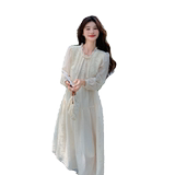 新中式盘扣刺绣假两件连衣裙女2025春夏新款国风收腰显瘦绝美长裙，女装连衣裙，2C170