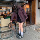 高级感超火好看紫色冲锋衣女春秋2025独特休闲登山服工装夹克外套，女装风衣，2C218