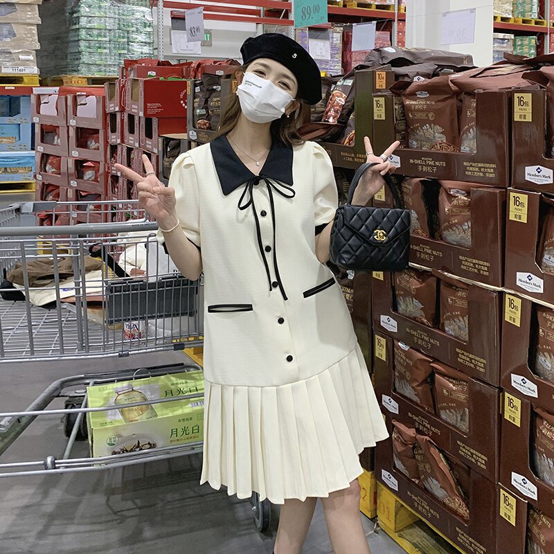 现货主推夏季小香风拼接连衣裙2C032821P115K168,女装连衣裙,2C032