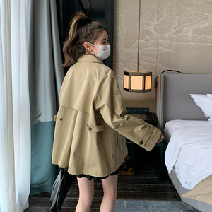 浅卡其短款风衣外套女小个子2025秋季新款法式宽松减龄英伦风上衣图片