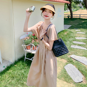 夏季韩版泡泡袖皱褶设计连衣裙 5091 P135 K208图片