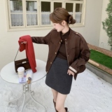 大量现货25冬新90绒麂皮绒夹羽绒外套2D044-802-P240-K358，女装羽绒服，2D044