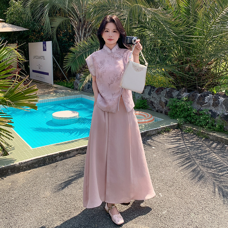 【夏季现货】甜美新中式风时髦裙套装088-6621p135k188,女装套装/套裙,2C088