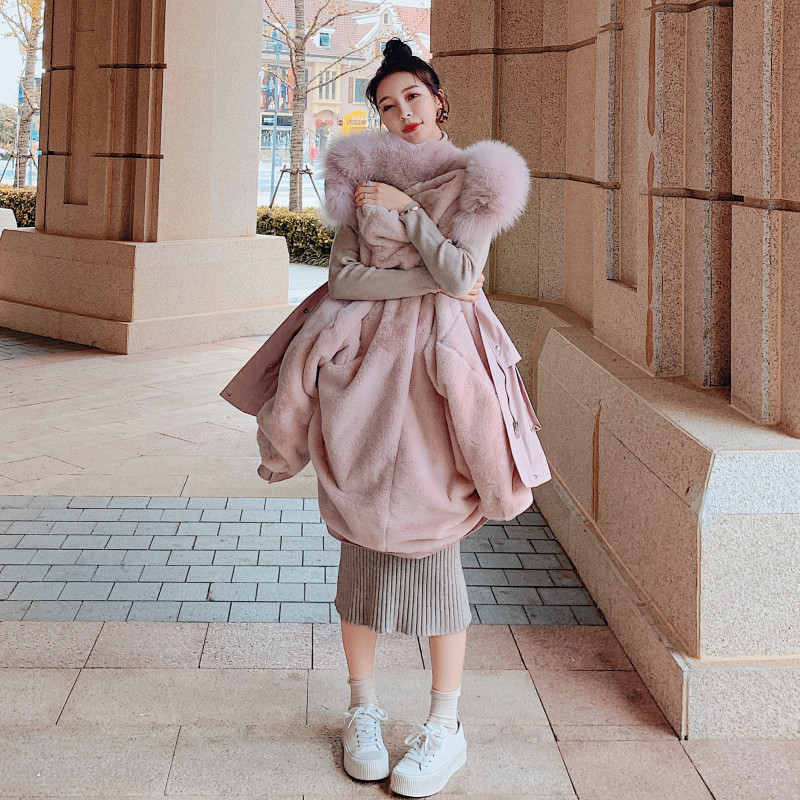 【现货】2025冬季兔毛内胆加厚粉色派克服 2C056-9918-P185 控268图片