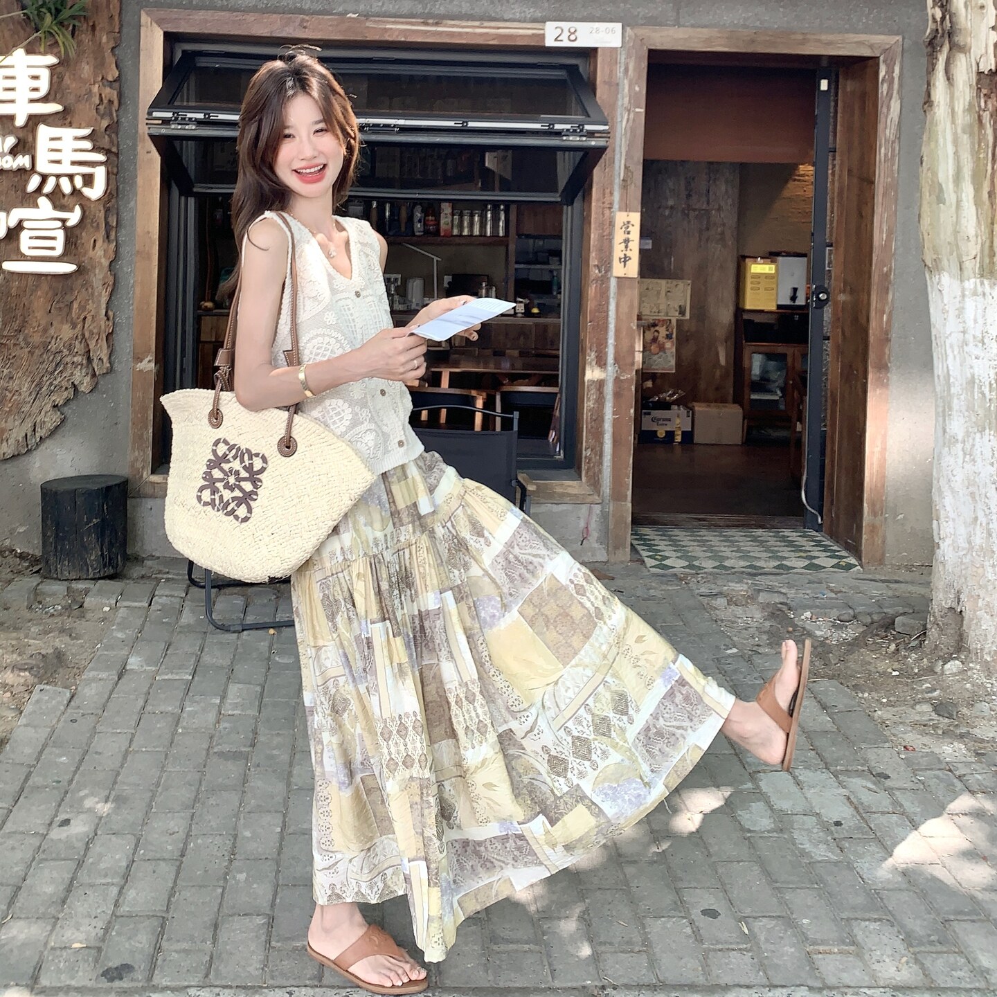 现货：夏装新款镂空马甲半身裙两件套装裙2C135-8872P145K208,女装套装/套裙,2C135