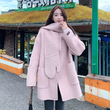 甜美气质粉色双面呢羊毛大衣外套女秋冬2025新款多巴胺超火巨好看，女装羊绒大衣，2C056
