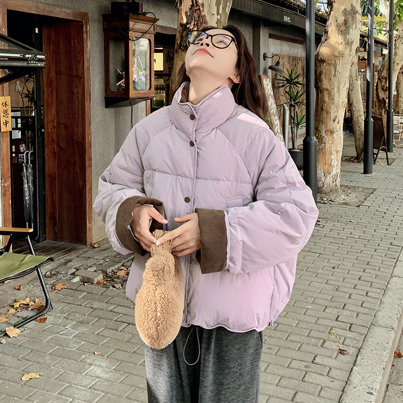 独特超好看紫色短款立领羽绒服女冬2025年新款流行多巴胺漂亮外套,女装羽绒服,2C280