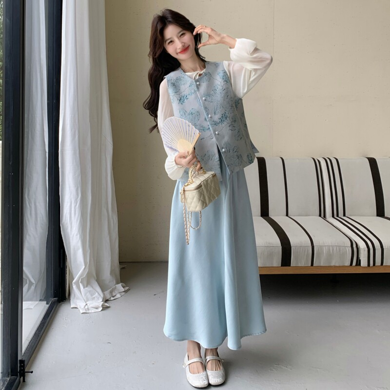 新款！2026春季风立体印花三件套装裙C219-P190K308,女装套装/套裙,2C320
