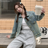 韩版设计感短款毛边牛仔外套女2025年春秋季新款休闲显瘦夹克上衣，女装短外套，2C057