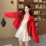 【现货】大红色夹克冲锋衣短外套2c086-2533p125K188，女装短外套，2C086