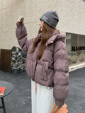 现货新款东大门加厚保暖洋气时尚百搭连帽面包服女外套女，女装羽绒服，2B114