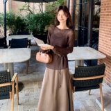 现货：秋装新款气质吊带裙镂空针织上衣三件套2C135-8881P145K218，女装套装/套裙，2C135