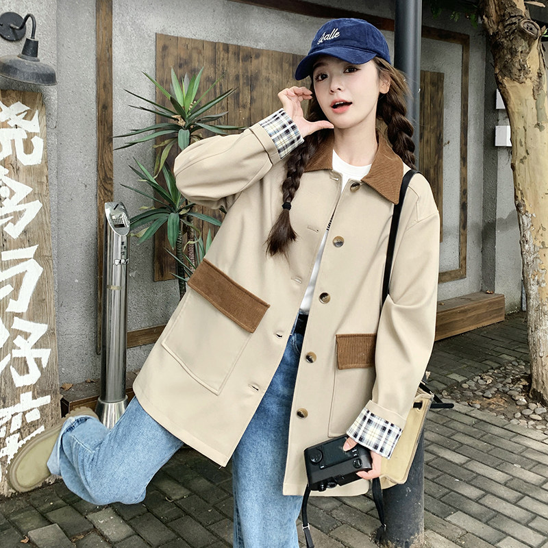 宽松慵懒风小个子韩范风衣女春秋新款今年流行超好看网红爆款外套图片
