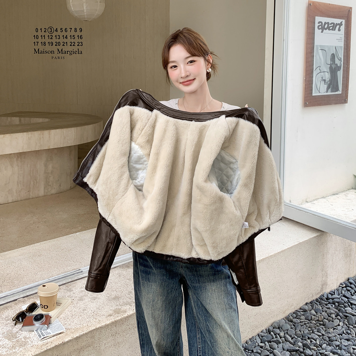 2026冬季短款皮衣加绒棉衣立领染发出90-6882#-P185-K275,女装皮衣,2C290
