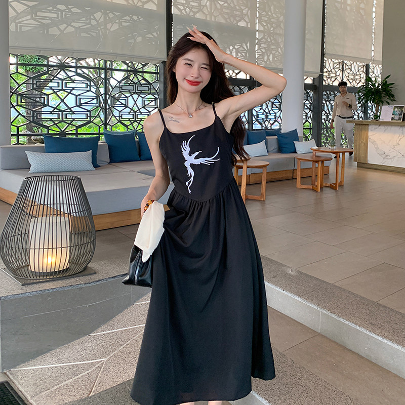 【主推】中式风复古吊带连衣裙+防晒开衫两件套装P130K180,女装连衣裙,2D148