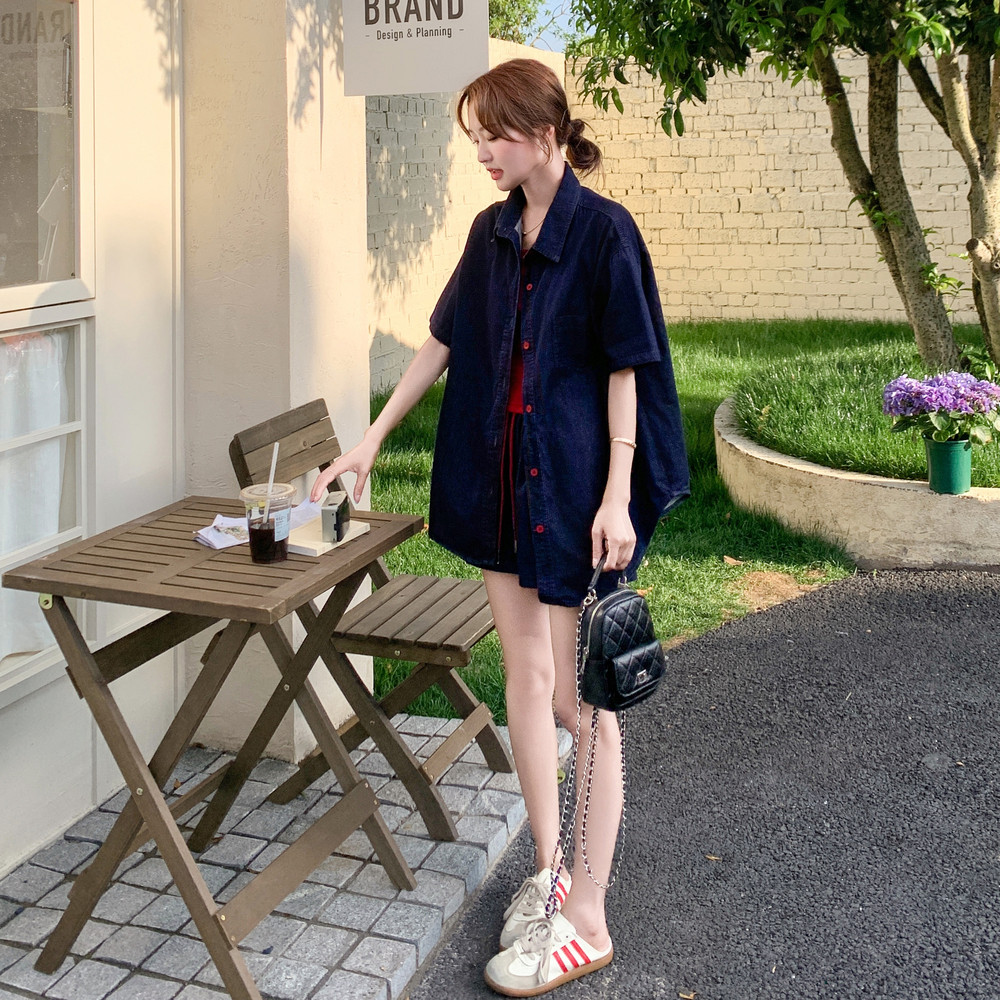 超火独特复古牛仔上衣配裤子背心套装女夏2025新款时髦减龄三件套,女装套装/套裙,衣珂纱朗