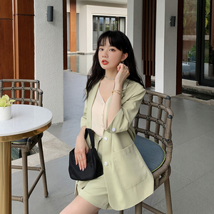 【24夏现货+买家秀】纯色西装短裤套装 088-1818 p125 控188图片