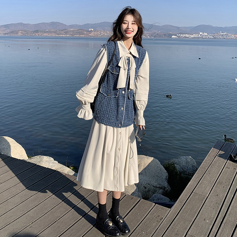 春装新款数据好牛仔马甲连衣裙两件套2C018-2410-P175-K248,女装套装/套裙,2C018