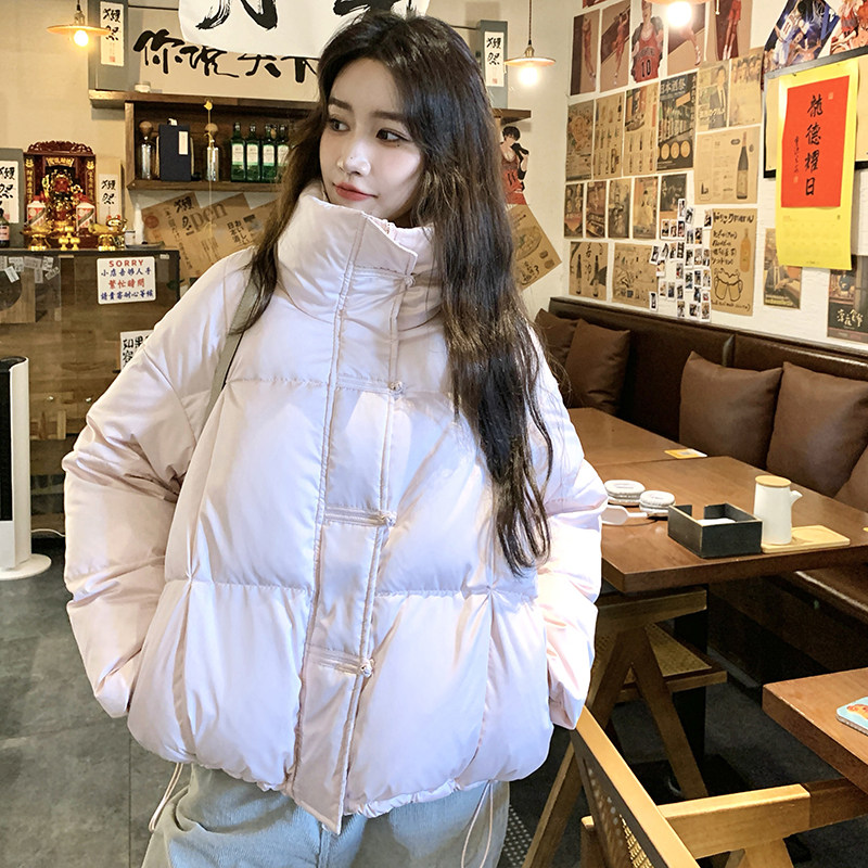 新款！90绒！中式手工盘扣立领短款羽绒服D803-P300K398图片